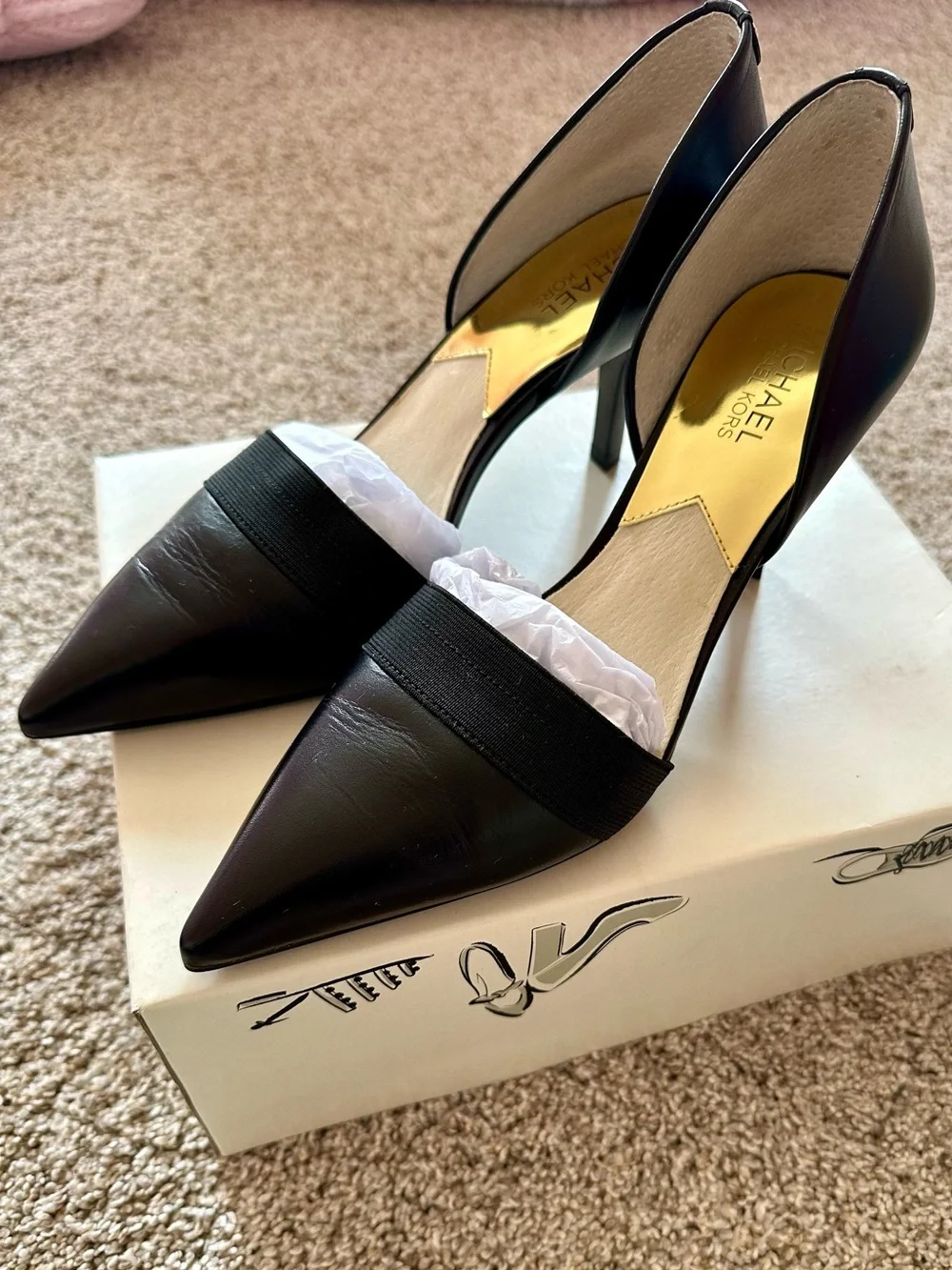 Michael Kors Black Pointed High Heel Pumps
